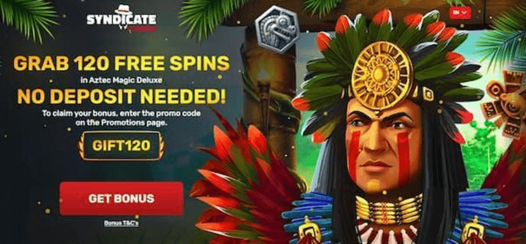 Syndicate Casino 120 no deposit free spins